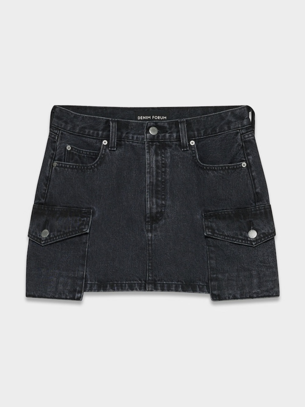 Denim Forum The '90s Cargo Mini Denim Skirt